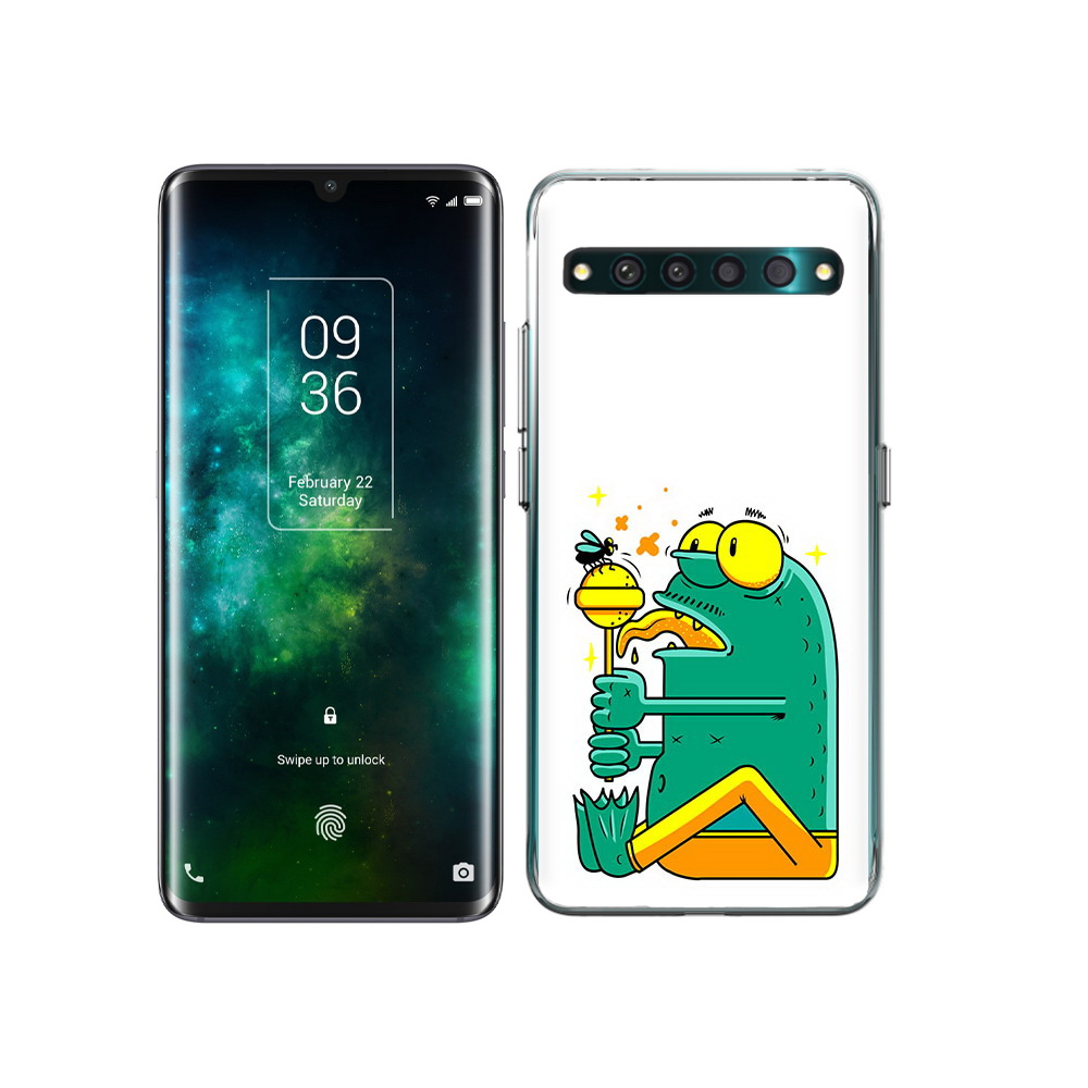 

Чехол MyPads Tocco для TCL 10 Pro Зеленая лягушка с чупа чупсом, Прозрачный, Tocco