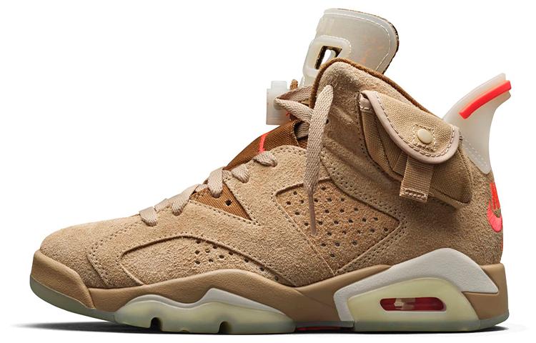 

Кроссовки Jordan Travis Scott x Air Jordan 6 retro sp british khaki коричневые 36 EU, Коричневый, Travis Scott x Air Jordan 6 retro sp british khaki