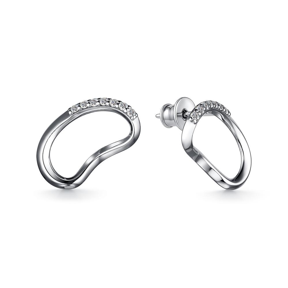 

Серьги-пусеты из серебра с swarovski АЛЬКОР 02-2683_00СВ-00, 02-2683_00СВ-00