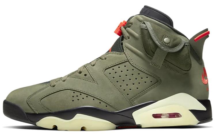 

Кроссовки унисекс Jordan Travis Scott x Air Jordan 6 medium olive ts хаки 44 EU, Travis Scott x Air Jordan 6 medium olive ts