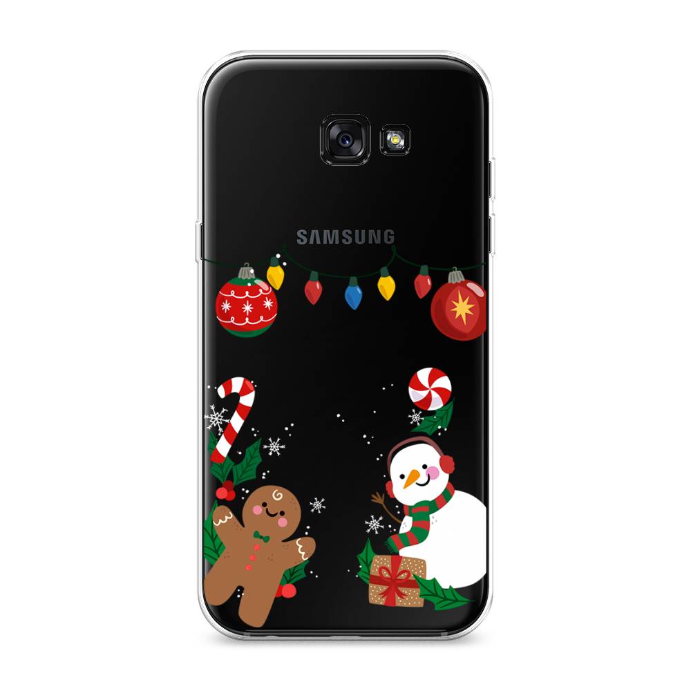 

Чехол на Samsung Galaxy A7 2017 "Новогоднее настроение", Коричневый;красный;зеленый, 20950-5
