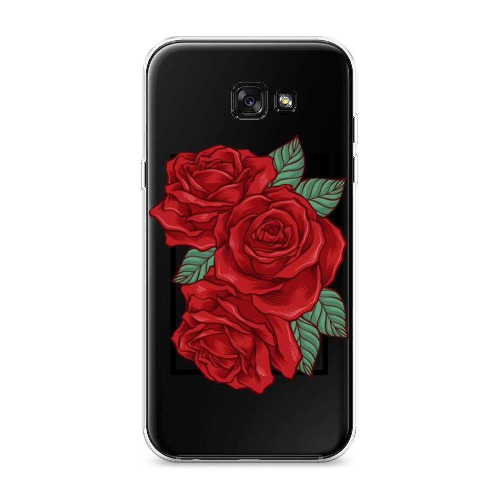 

Чехол на Samsung Galaxy A7 2017 "Три алые розы", Красный, 20950-2