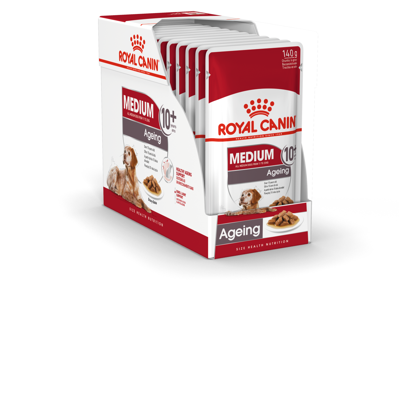 фото Влажный корм для собак royal canin medium ageing 10+, для пожилых, мясо, 10шт по 140г