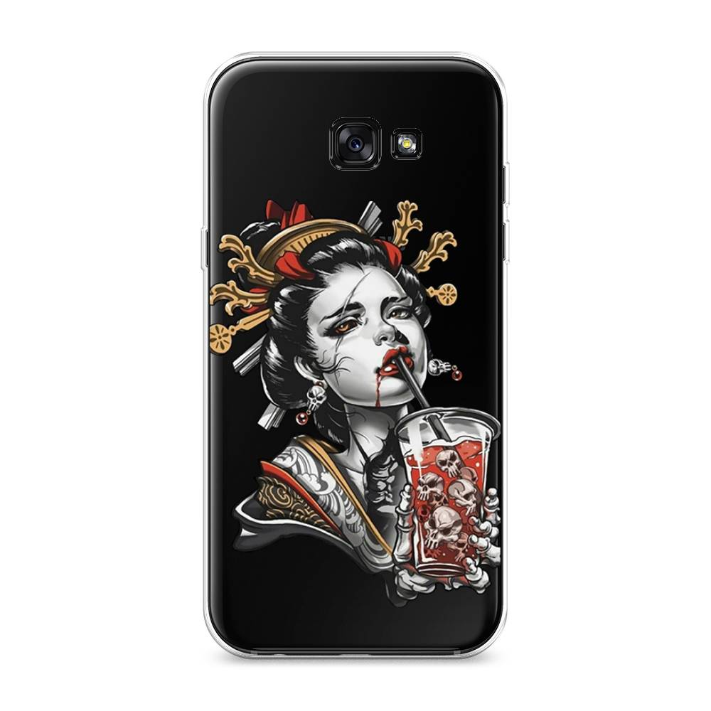 

Чехол на Samsung Galaxy A7 2017 "Опасная гейша", Красный;черный;серый, 20950-4