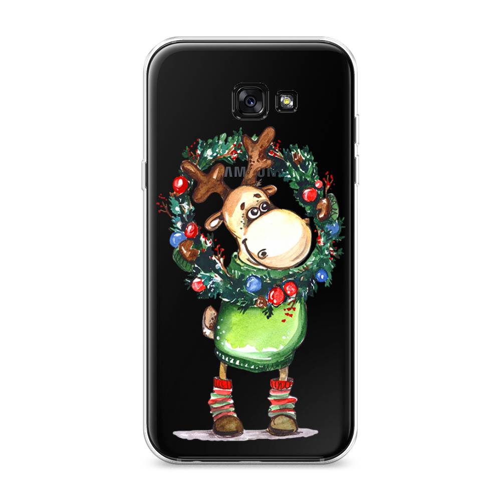 

Чехол на Samsung Galaxy A7 2017 "Олень с новогодним венком", 20950-4