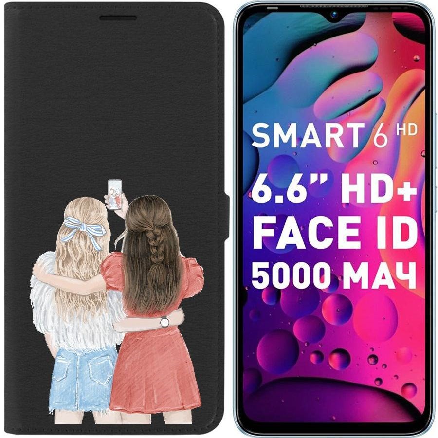 

Чехол-книжка Eco для Infinix Smart 6 HD Лучшие подруги (черный)