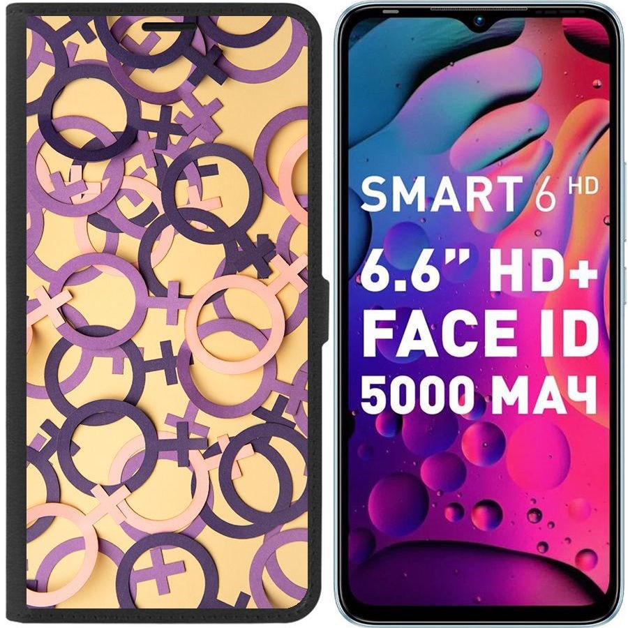 

Чехол-книжка Eco для Infinix Smart 6 HD Женское начало (черный)