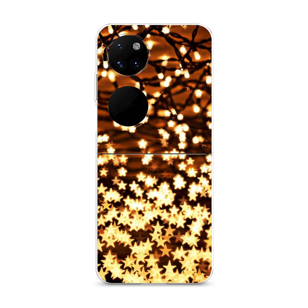 

Чехол на Huawei P50 Pocket "Новогодняя гирлянда", Золотистый, 6107450-5