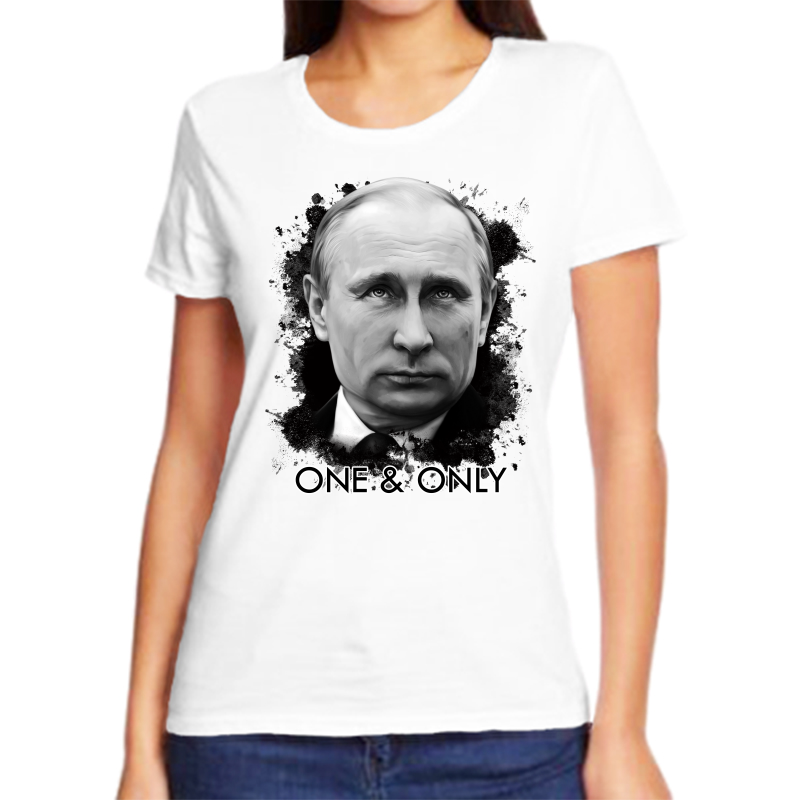 Футболка женская белая 62 р-р с Путиным one & only NoBrand белый