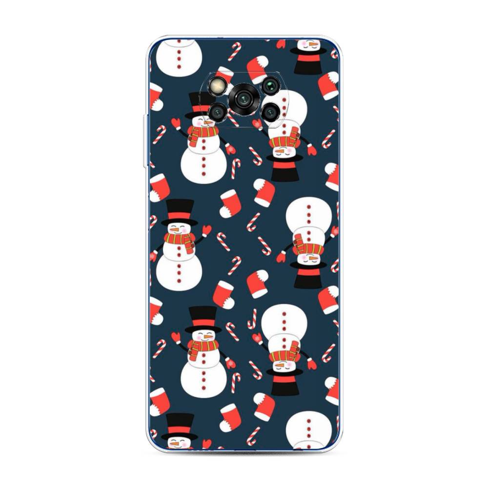 

Чехол для Xiaomi Poco X3/Poco X3 Pro "Синие снеговики", Синий;белый;красный, 39250-5