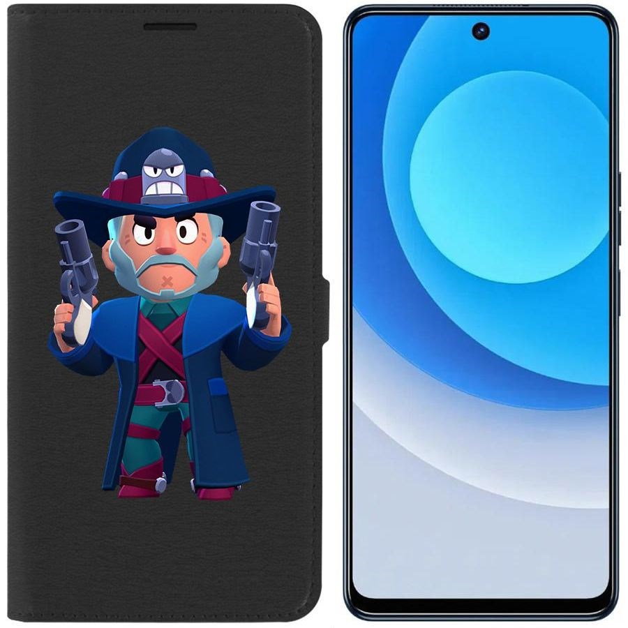 

Чехол-книжка Eco для Tecno Camon 19 Brawl Stars-Стрелок Кольт (черный)