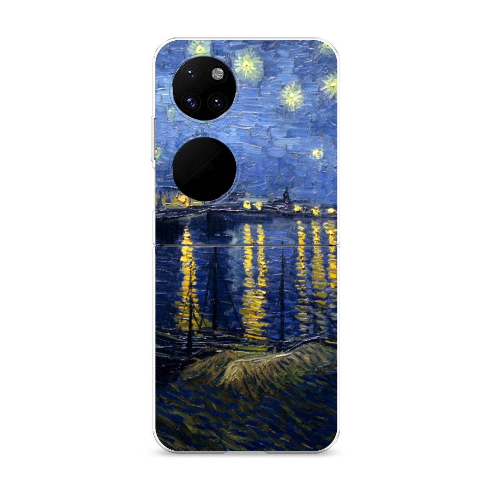 

Чехол на Huawei P50 Pocket "Звездная ночь над Роной", Синий;желтый, 6107450-4