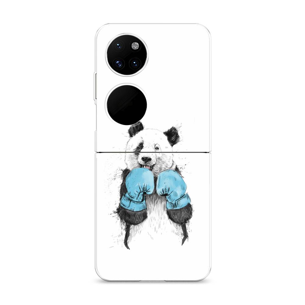 

Чехол на Huawei P50 Pocket "Панда боксер", Голубой;белый;серый, 6107450-1