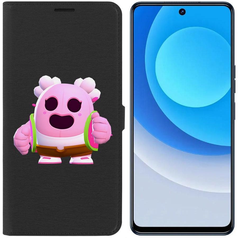 

Чехол-книжка Eco для Tecno Camon 19 Brawl Stars-Сакура Спайк (черный)