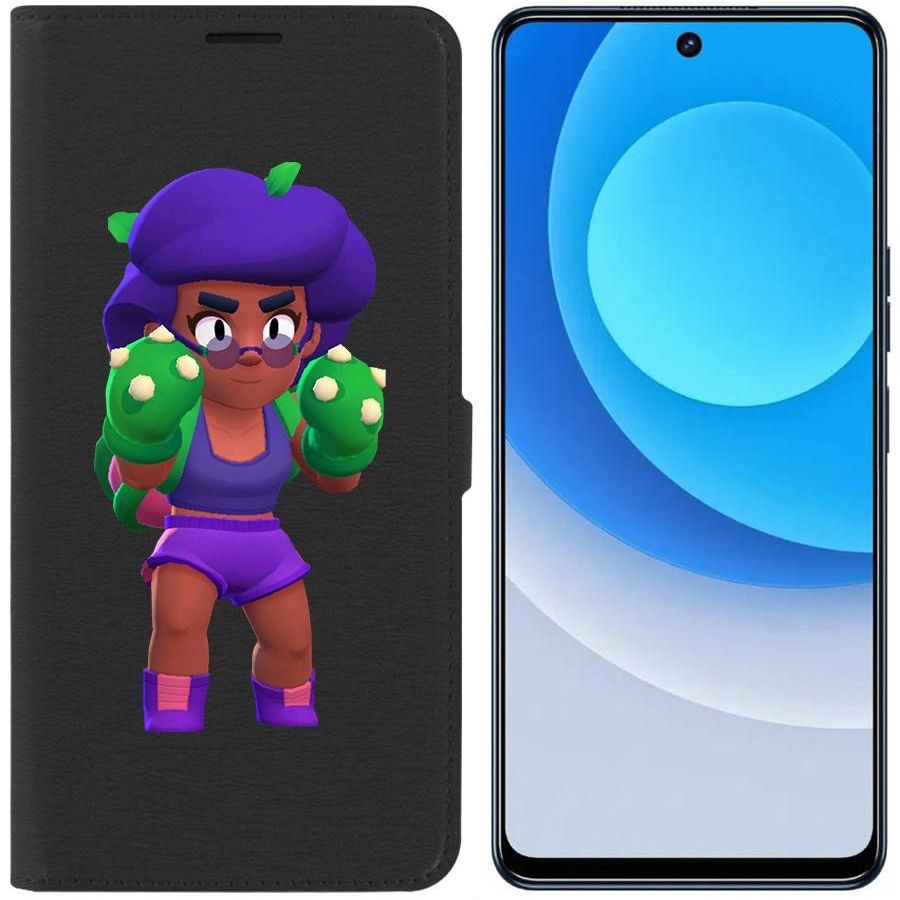 

Чехол-книжка Eco для Tecno Camon 19 Brawl Stars-Роза (черный)