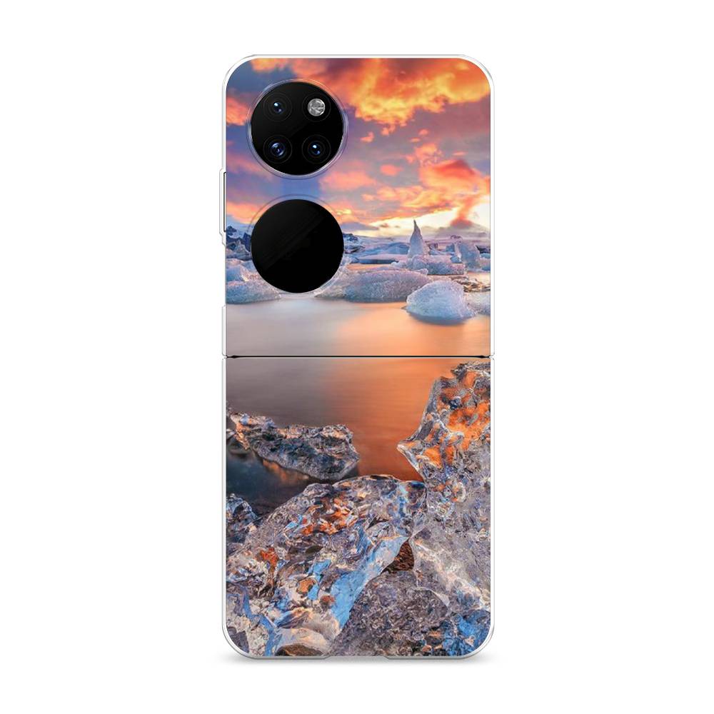

Чехол на Huawei P50 Pocket "Ледники", Синий;оранжевый, 6107450-2