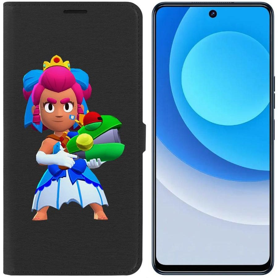 

Чехол-книжка Eco для Tecno Camon 19 Brawl Stars-Принцесса Шелли (черный)