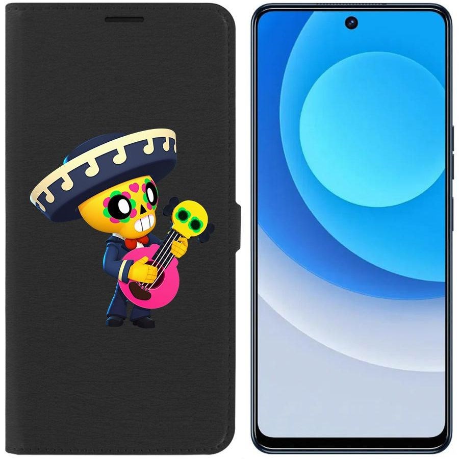 

Чехол-книжка Eco для Tecno Camon 19 Brawl Stars-Поко (черный)