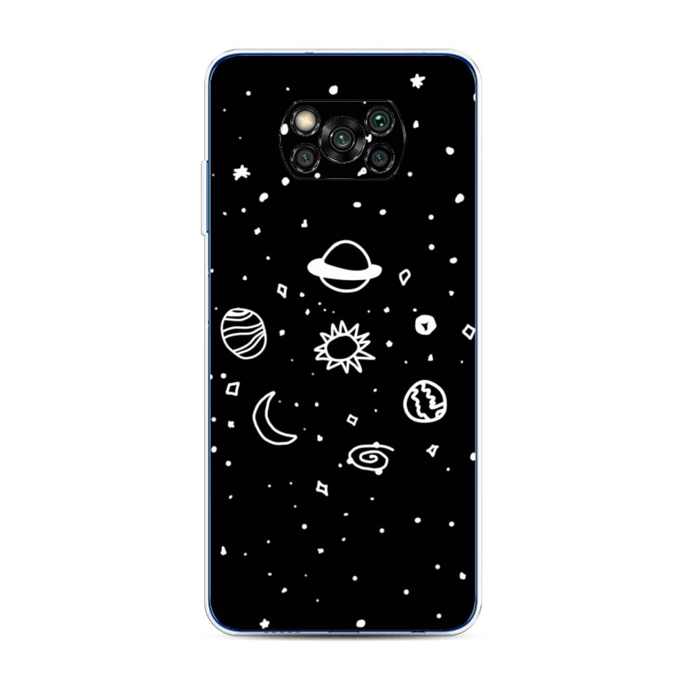 

Чехол для Xiaomi Poco X3/Poco X3 Pro "Дудл солнечной системы", Бежевый;серый, 39250-2