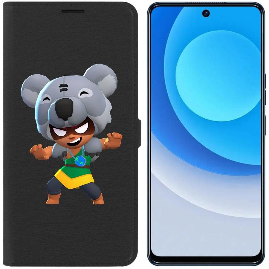 

Чехол-книжка Eco для Tecno Camon 19 Brawl Stars-Нита Коала (черный)