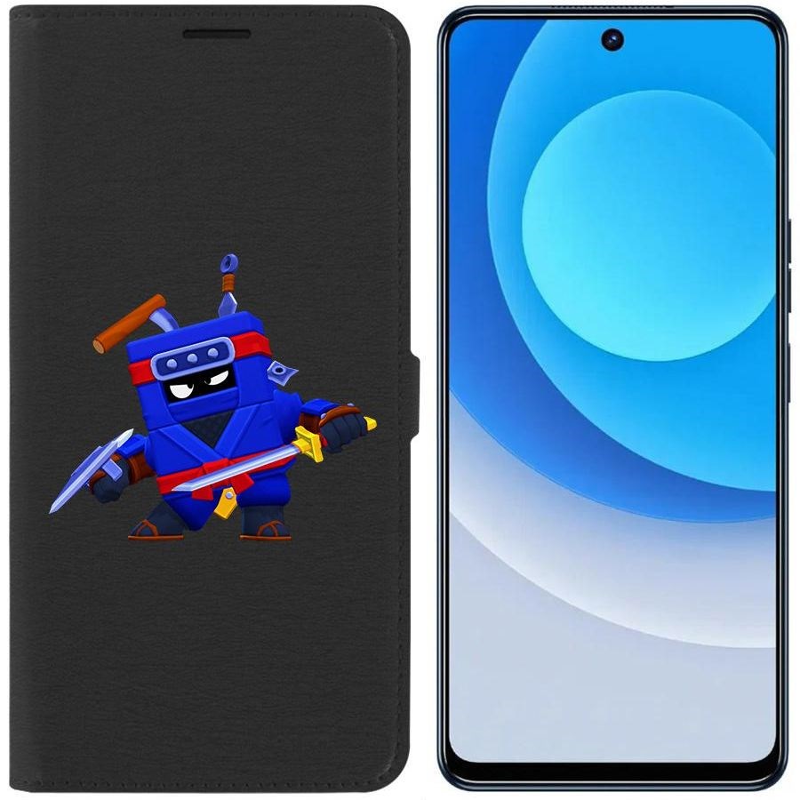 

Чехол-книжка Eco для Tecno Camon 19 Brawl Stars-Ниндзя Эш (черный)