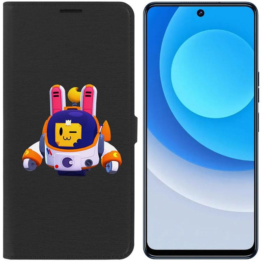 

Чехол-книжка Eco для Tecno Camon 19 Brawl Stars-Лунный Спраут (черный)