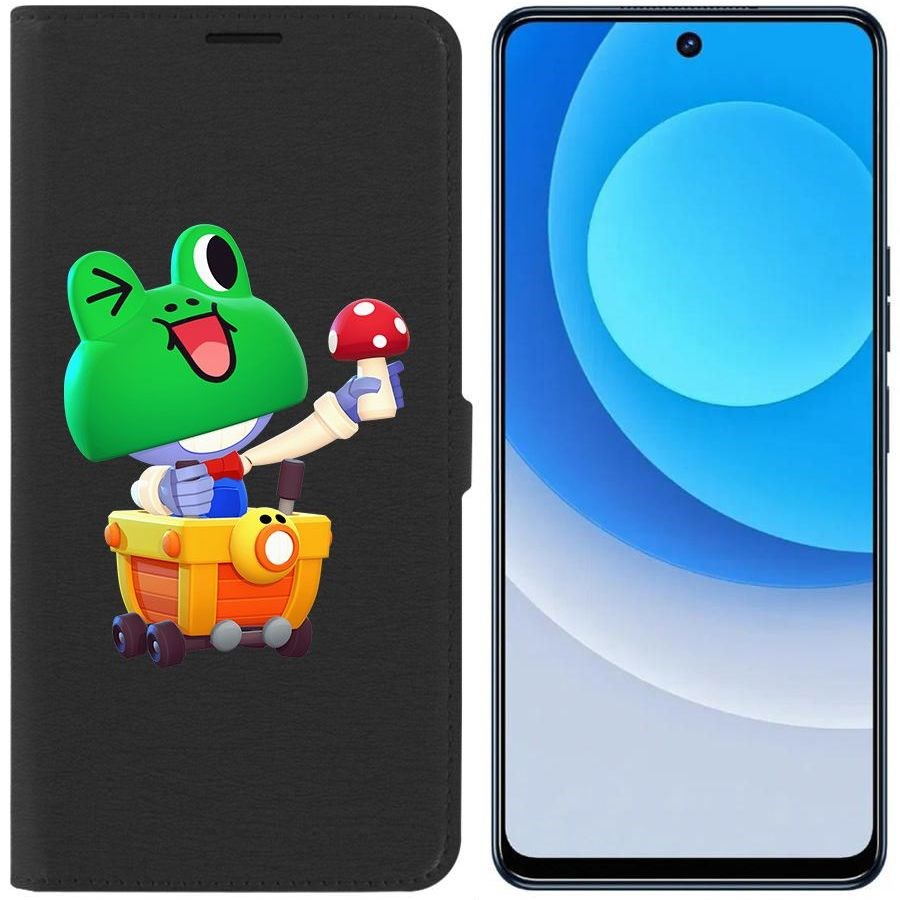 

Чехол-книжка Eco для Tecno Camon 19 Brawl Stars-Леонард Карл (черный)