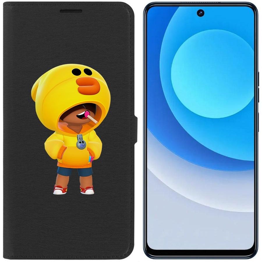 

Чехол-книжка Eco для Tecno Camon 19 Brawl Stars-Леон Салли (черный)