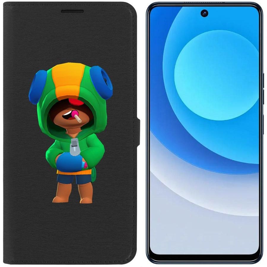 

Чехол-книжка Eco для Tecno Camon 19 Brawl Stars-Леон (черный)