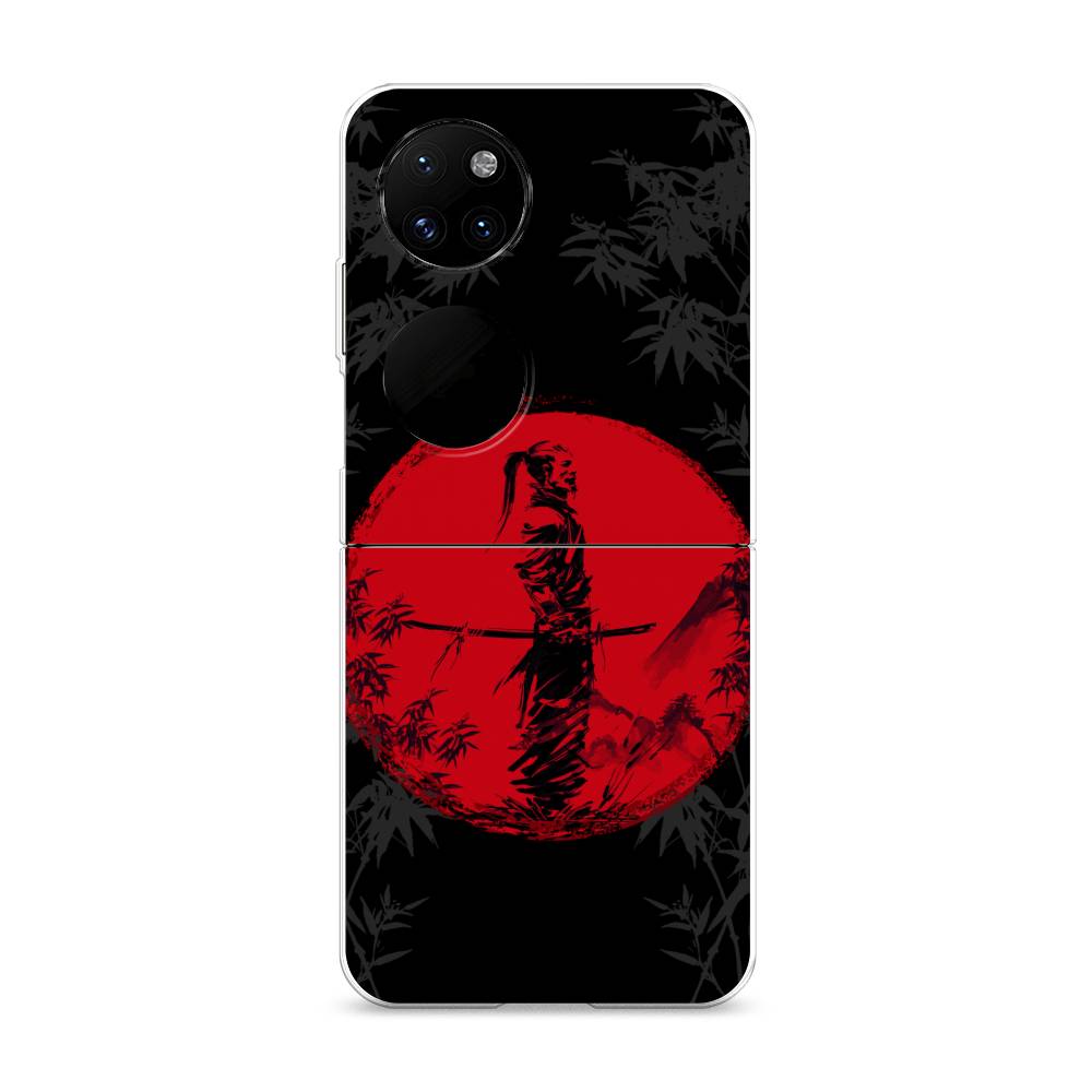 

Чехол на Huawei P50 Pocket "Самурай на красном фоне", Черный;красный;серый, 6107450-4