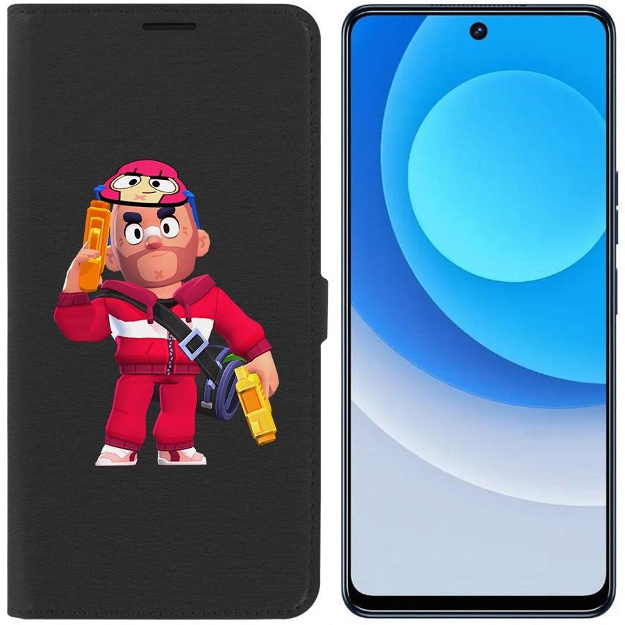 

Чехол-книжка Eco для Tecno Camon 19 Brawl Stars-Красавчик Кольт (черный)