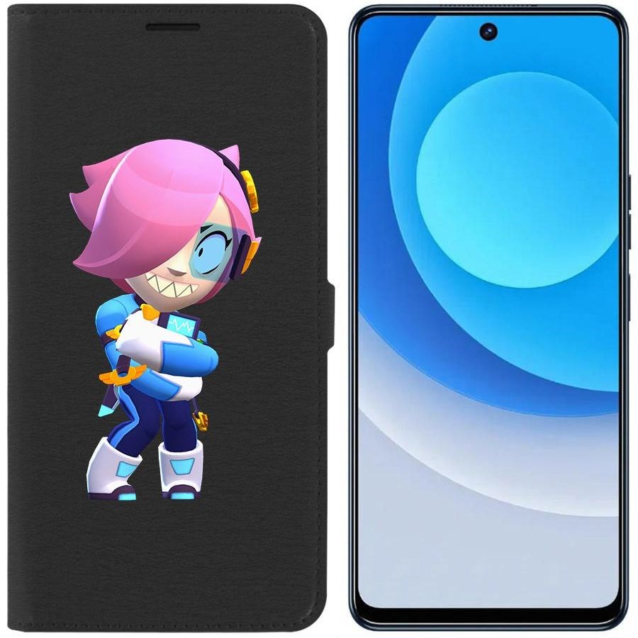 

Чехол-книжка Eco для Tecno Camon 19 Brawl Stars-Колетт Навигатор (черный)