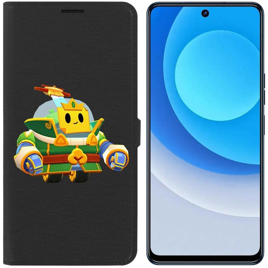 

Чехол-книжка Eco для Tecno Camon 19 Brawl Stars-Изумрудный Принц Спраут (черный)