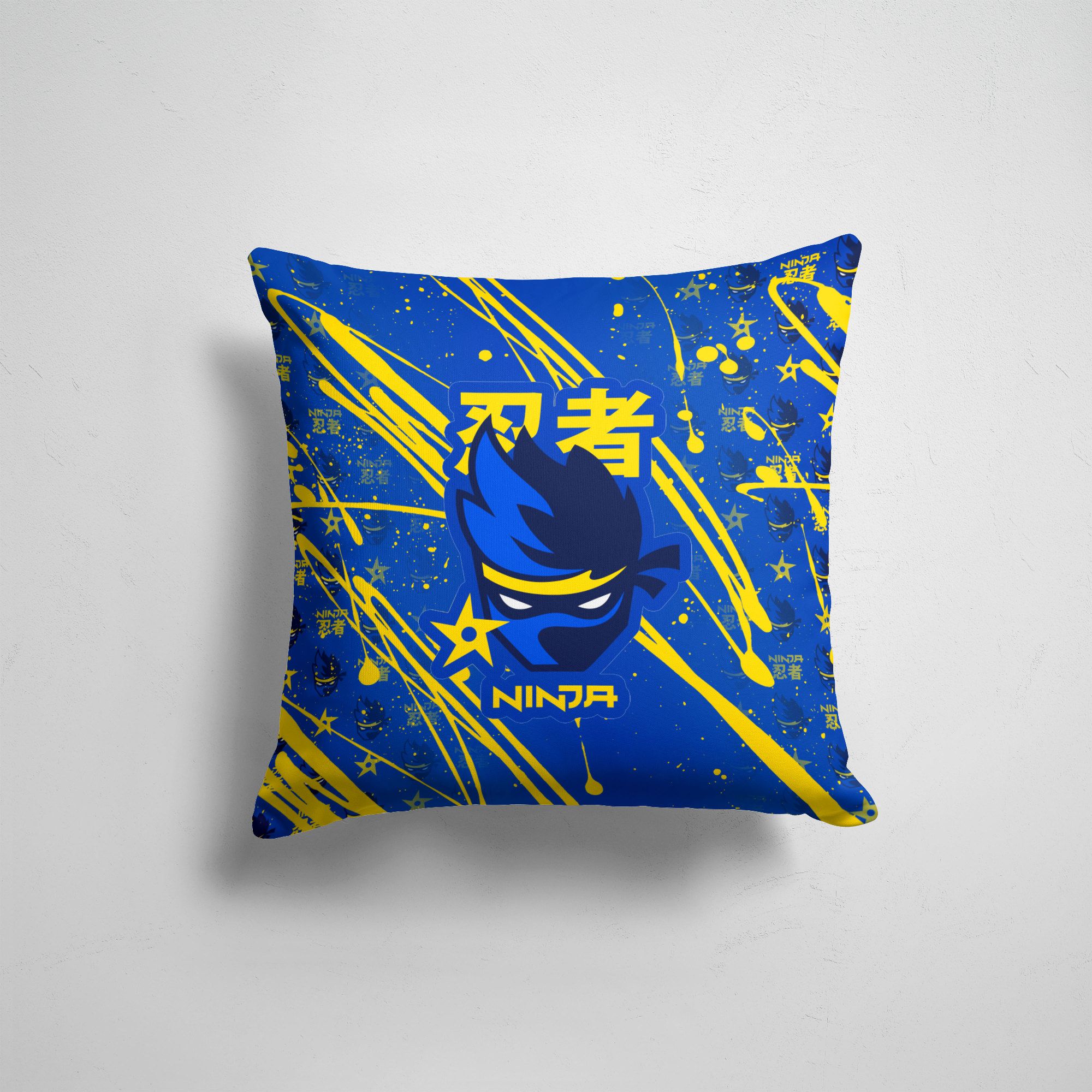 

Подушка декоративная 45х45см Геймерам Fortnite NINJA, Разноцветный