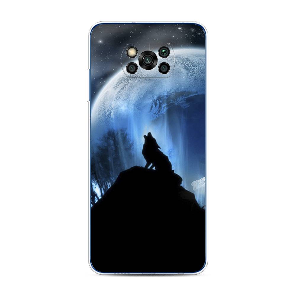 

Чехол на Poco X3/Poco X3 Pro "Волк 2", Синий;черный;белый, 39250-1