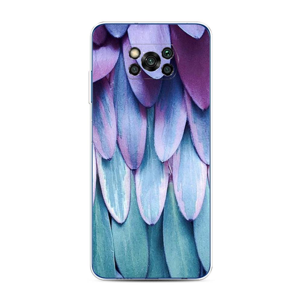 

Чехол для Xiaomi Poco X3/Poco X3 Pro "Синее перо", Фиолетовый;голубой, 39250-3