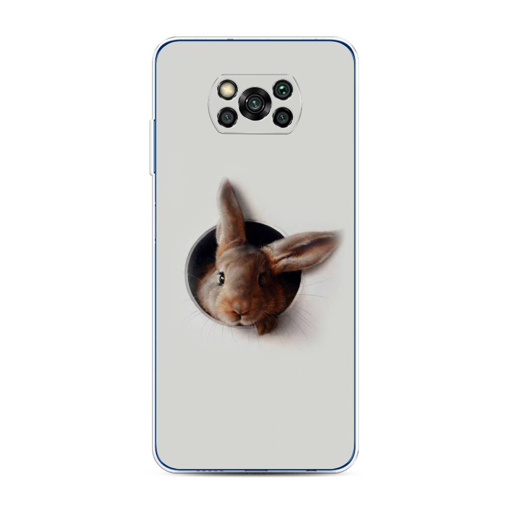 

Чехол на Poco X3/Poco X3 Pro "Любопытный кролик", Серый;коричневый, 39250-1