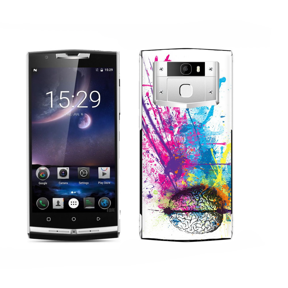 

Чехол MyPads Tocco для Oukitel K15 Plus яркий красочный мозг, Прозрачный, Tocco