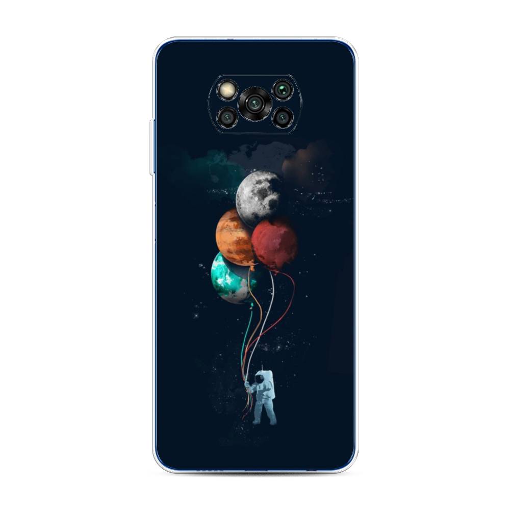 

Чехол на Poco X3/Poco X3 Pro "Космонавт с шариками", Разноцветный, 39250-4