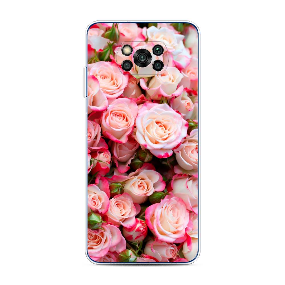 

Чехол на Poco X3/Poco X3 Pro "Много роз", Розовый, 39250-2