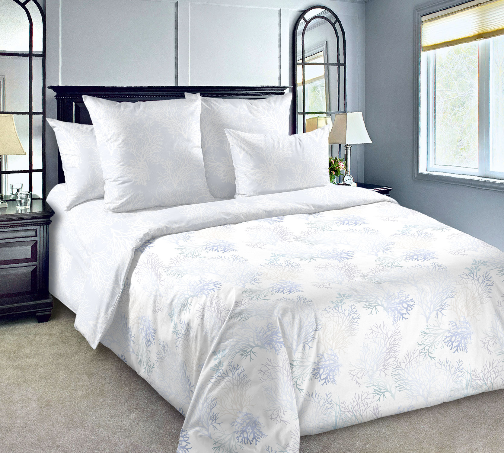 

Постельное Белье Красоты глубин 4 гол. Подарочная Коробка Семейное с 4 наволочками