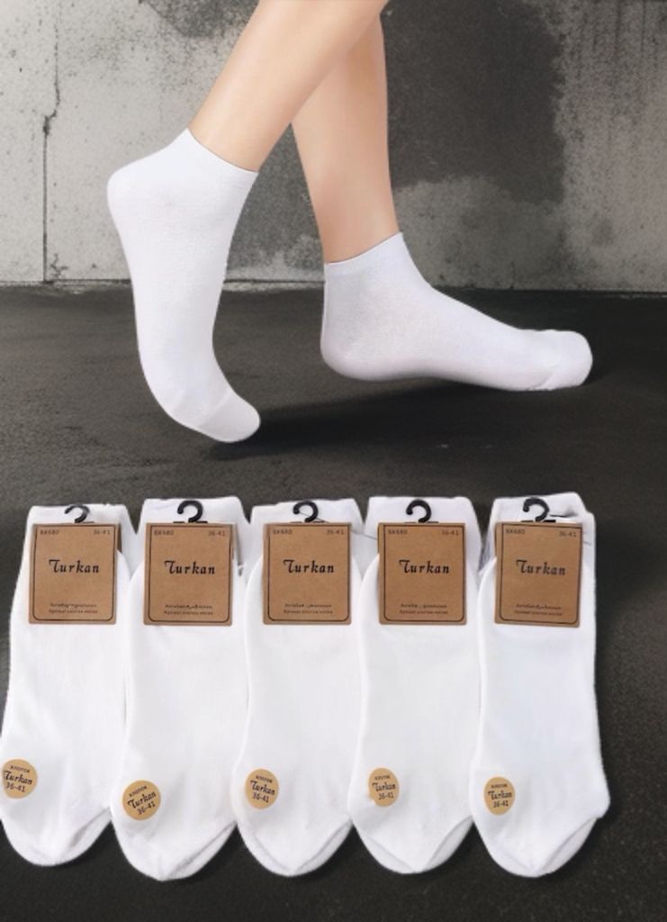 Комплект носков женских Turkan socks BX680Б белых 36-40, 5 пар