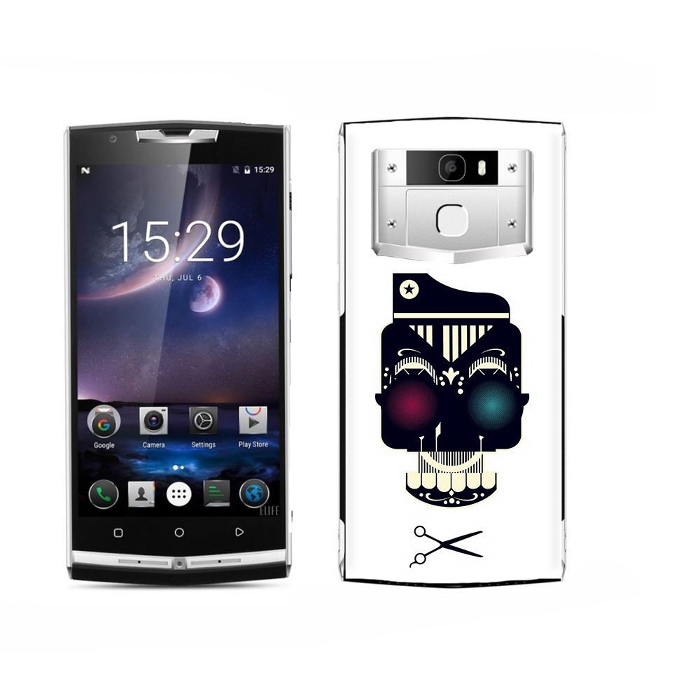 

Чехол MyPads Tocco для Oukitel K15 Plus черно белый скелет с яркими глазами, Прозрачный, Tocco