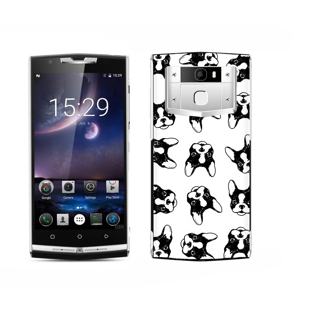 

Чехол MyPads Tocco для Oukitel K15 Plus черно белые собачки, Прозрачный, Tocco