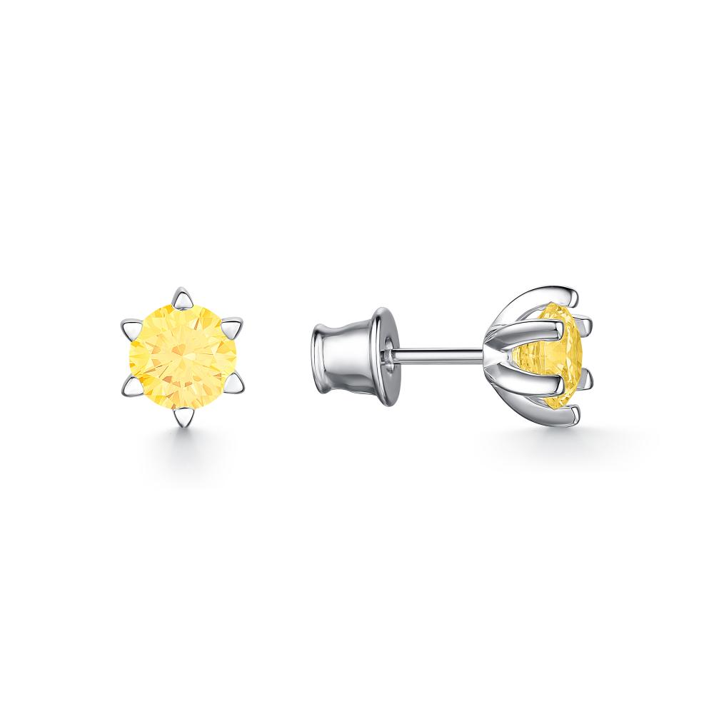 

Серьги-пусеты из серебра с swarovski АЛЬКОР 02-2626_0СВ4-00, 02-2626_0СВ4-00