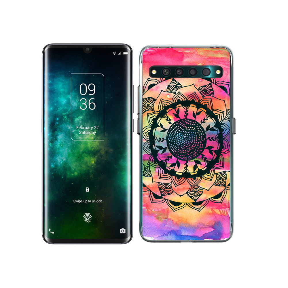

Чехол MyPads Tocco для TCL 10 Pro яркая абстракция круглый цветок, Прозрачный, Tocco