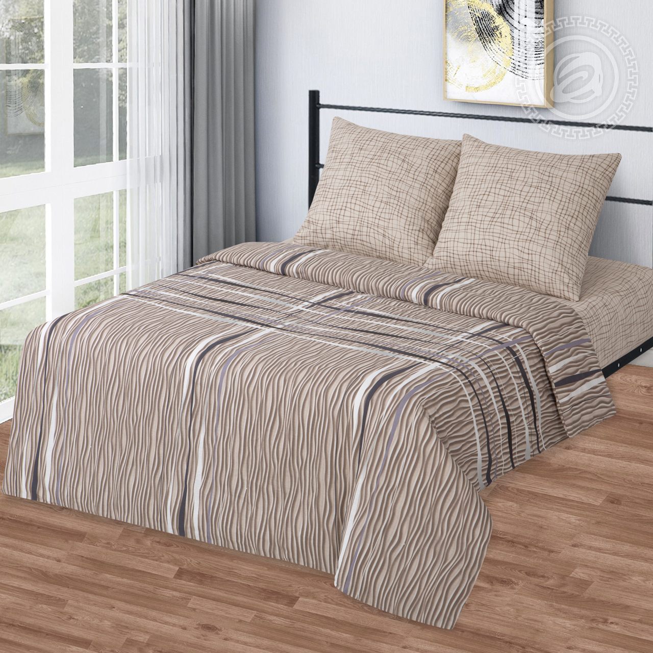 Комплект постельного белья Премиум с простыней на резинке Эльбрус 530 1,5 спальный