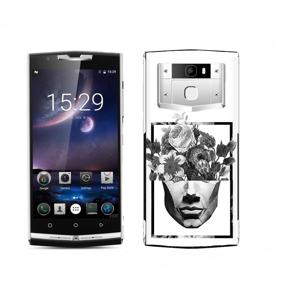 

Чехол MyPads Tocco для Oukitel K15 Plus черно белая ваза в абстракции, Прозрачный, Tocco
