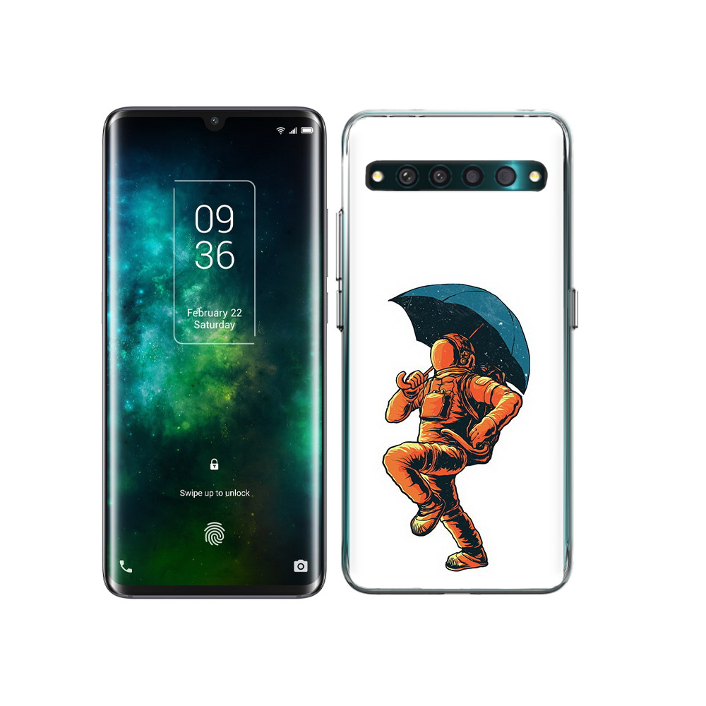

Чехол MyPads Tocco для TCL 10 Pro шагающий космонавт с зонтом, Прозрачный, Tocco