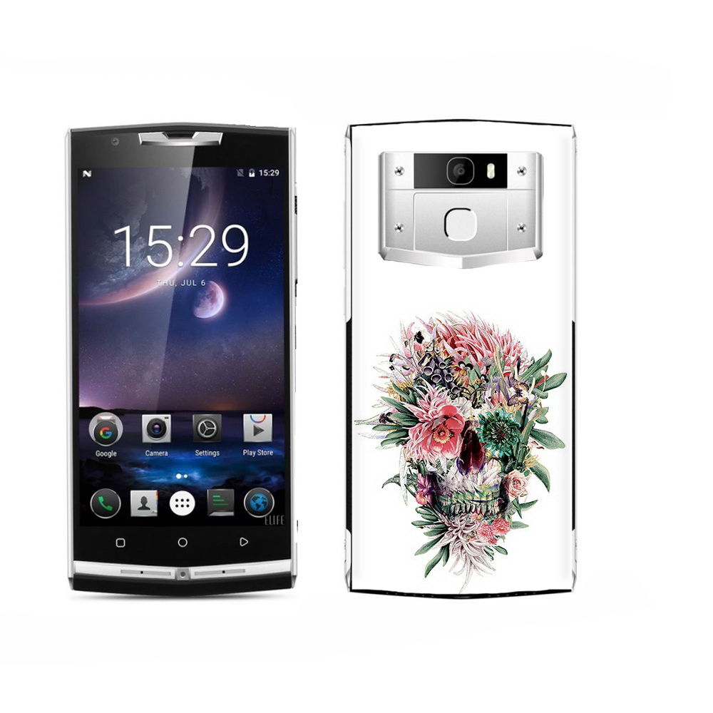 

Чехол MyPads Tocco для Oukitel K15 Plus череп из цветов, Прозрачный, Tocco